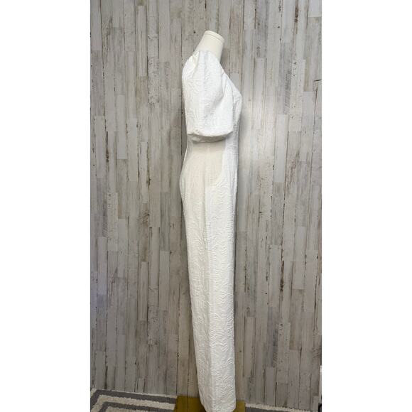 NWT Lilly Pulitzer White Jacquard Kirrabelle Short Sleeve Jumpsuit Size 00 - Picture 5 of 6